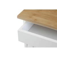 Harlow White and Bamboo Top Kitchen Trolley – Home Luxe Interior
