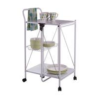 Harlow White Rectangular Folding Kitchen Trolley – Home Luxe Interior
