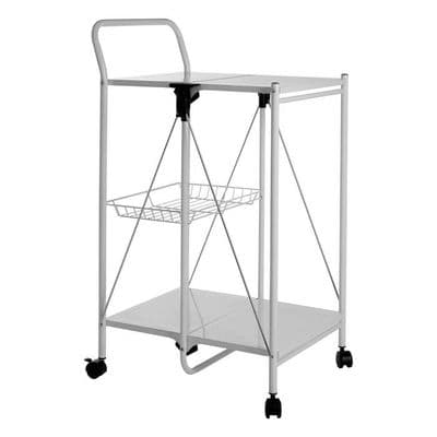 Harlow White Rectangular Folding Kitchen Trolley – Home Luxe Interior
