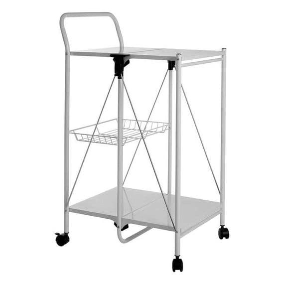 Harlow White Rectangular Folding Kitchen Trolley – Home Luxe Interior