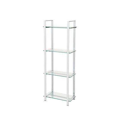 Harry 160cm Chrome and Clear Glass 4 Tier Display Unit