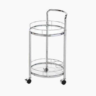 Harry Chrome Metal & Clear Drinks Trolley