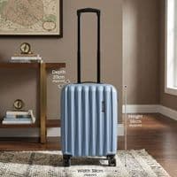 Havana 55cm Cabin Hard Shell Suitcase - Blue Travel Luggage