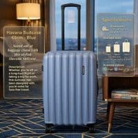 Havana 68cm Medium Hard Shell Suitcase - Blue Travel Luggage