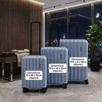 Havana Hard Shell Suitcase Set of 3 (55cm, 68cm, 78cm) - Blue