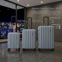 Havana Hard Shell Suitcase Set of 3 (55cm, 68cm, 78cm) - Blue