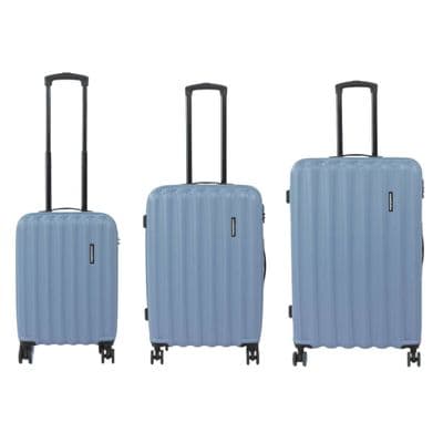 Havana Hard Shell Suitcase Set of 3 (55cm, 68cm, 78cm) - Blue