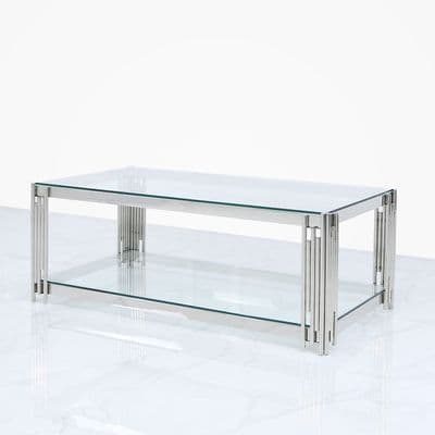 Hayden Glass Stainless Steel Coffee Table