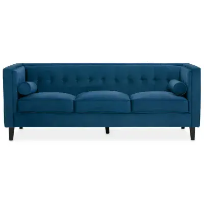 Helia 3 Seat Blue Velvet Sofa
