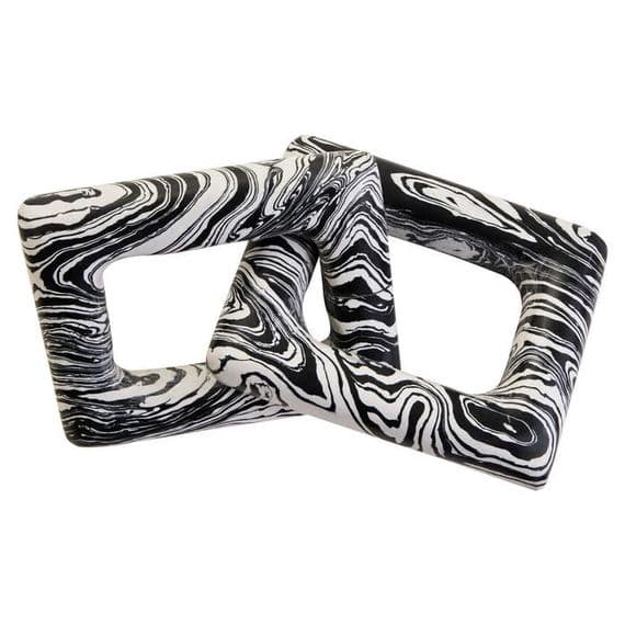Helsa Black And White Marble Two Link Chain - Home Luxe Interior