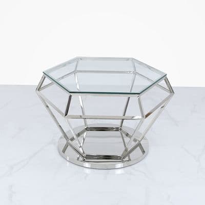 Hexagon Coffee Table  Stainless Steel