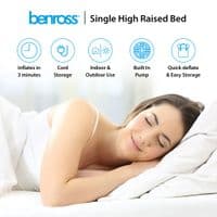 High Raise Single Airbed & Built In Pump