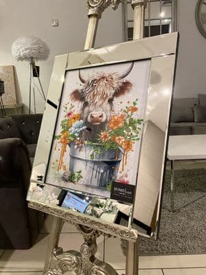 Highlander Female Floral Wall Art Mirror Frame 55Cm X 65Cm