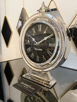 Hollywood Silver Crown Mantle Clock