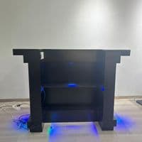 Home Luxe Aura Black Drinks Bar with LED Lights & Bluetooth Speakers