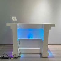 Home Luxe Aura White Drinks Bar with LED Lights & Bluetooth Speakers