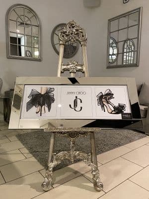Jimmy Choo Black Fashion Shoes Wall Art Mirror Frame 110Cm X 50Cm