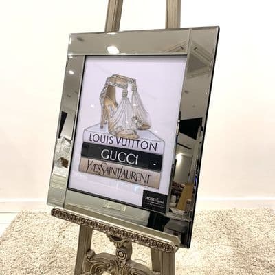 Jimmy Choo Designer Shoes Glitter Wall Art Mirror