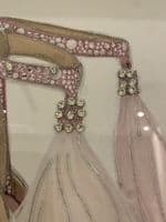 Jimmy Choo Feather Shoes Pink Wall Art Mirror Frame