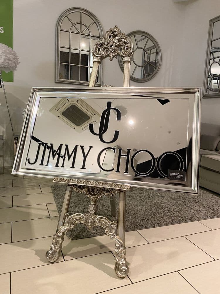 Jimmy Choo Signature Mirror Wall Art Chrome Step Frame 115Cm X 65Cm