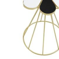 Jodie Black and White Flower Petal End Table - Gold Hourglass Base