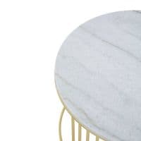 Jodie Set of 2 White Marble & Gold Nesting Coffee Tables - Round Set