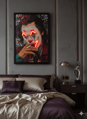 Joker Neon LED Wall Art - 40x60cm USB Powered Canvas - Home Luxe Interior