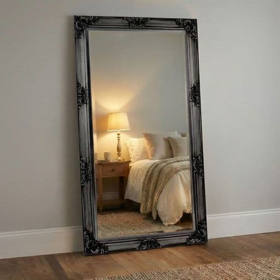 Juliette Antique Silver Ornate Full Length Mirror 180x90cm