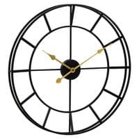 Kent Large Black Finish Metal Wall Clock - Home Luxe Interior
