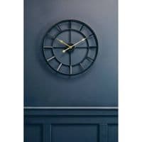 Kent Large Black Finish Metal Wall Clock - Home Luxe Interior