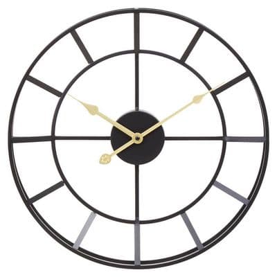 Kent Small Black Finish Metal Wall Clock - Home Luxe Interior