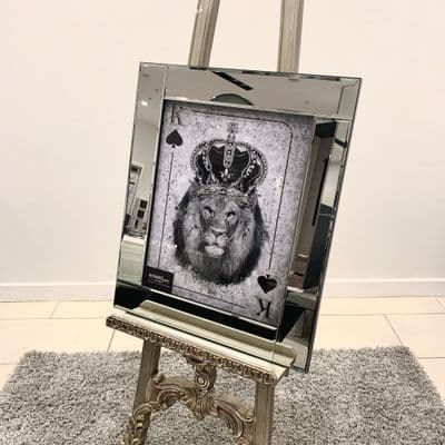 King Of Spades Lionhead & Crown Wall Art Mirror