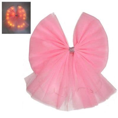 L.E.D Christmas Bow Tree Topper Pink