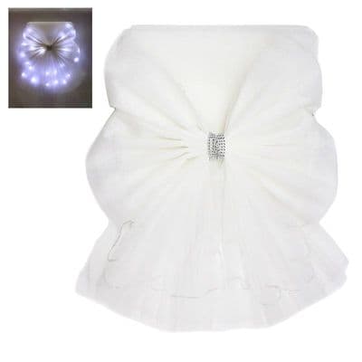 L.E.D Christmas Bow Tree Topper White