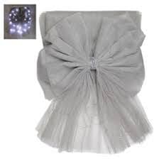 L.E.D Christmas Door Bow Silver