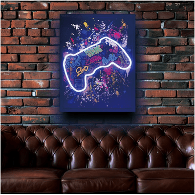 L.E.D Neon Gamer Boy Wall Art USB
