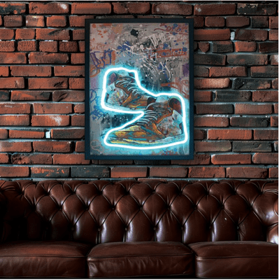 L.E.D Neon Sneaker Head Graffiti Wall Art USB