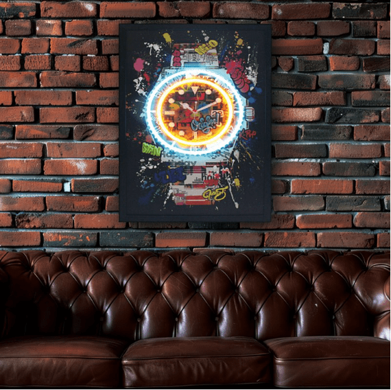 L.E.D Neon Time Graffiti Wall Art USB