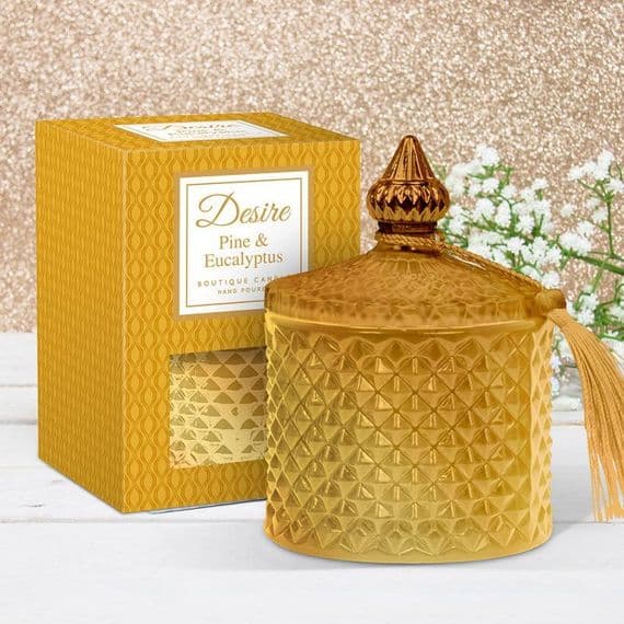 Large Christmas Gold Pine & Eucalyptus Candle Jar