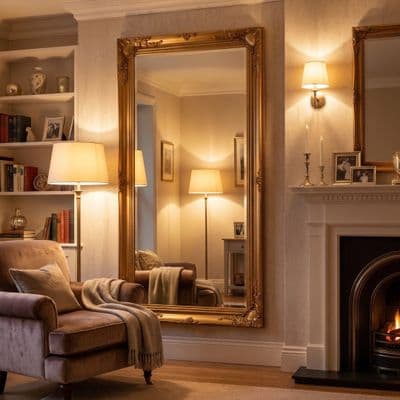 Large Gold Vintage Wall Mirror Ornate Carved Full Length | 158x78cm