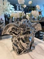 Large Medusa Silver Sculpture Vase
