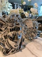 Large Medusa Silver Sculpture Vase