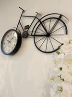 Large Metal Bike Wall Clock