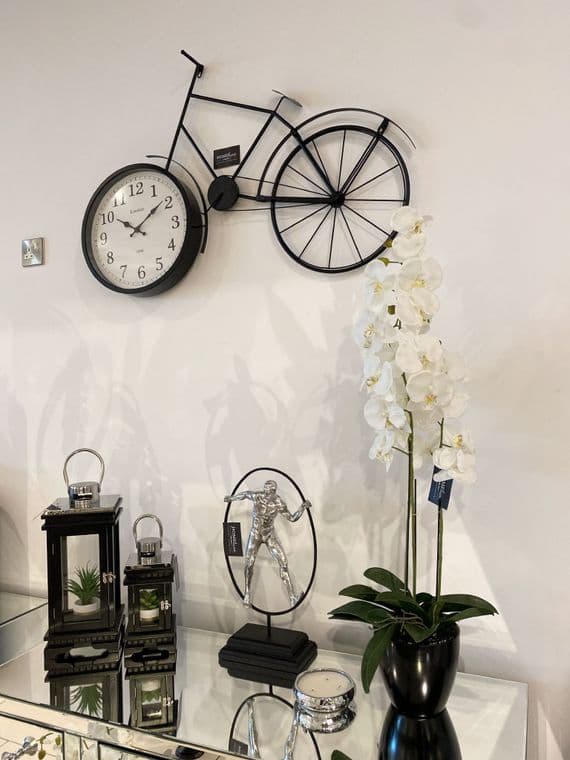Large Metal Bike Wall Clock