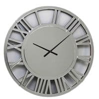 Large Roman Style Round Mirror Clock 80cm