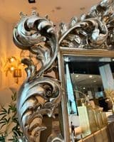 Large Scroll Ornate Design Mirror In SILVER