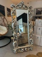 Large Scroll Ornate Design Mirror In SILVER