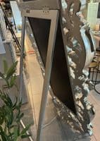 Large Scroll Ornate Design Mirror In SILVER