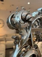 Large Scroll Ornate Design Mirror In SILVER