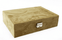 Large Velvet Abstract Jewellery Box 28Cm Mustard / Grey
